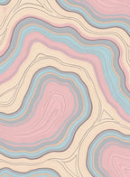 Pastel Agate Swirl Pattern Design Rug
