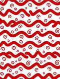 Red Curvy Swirl Pattern Rug