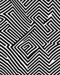 Bold Black White Maze Pattern Rug