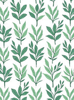 Green Leaf Branch Pattern Rug