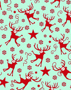 Red Reindeer Snowflake Star Pattern Rug