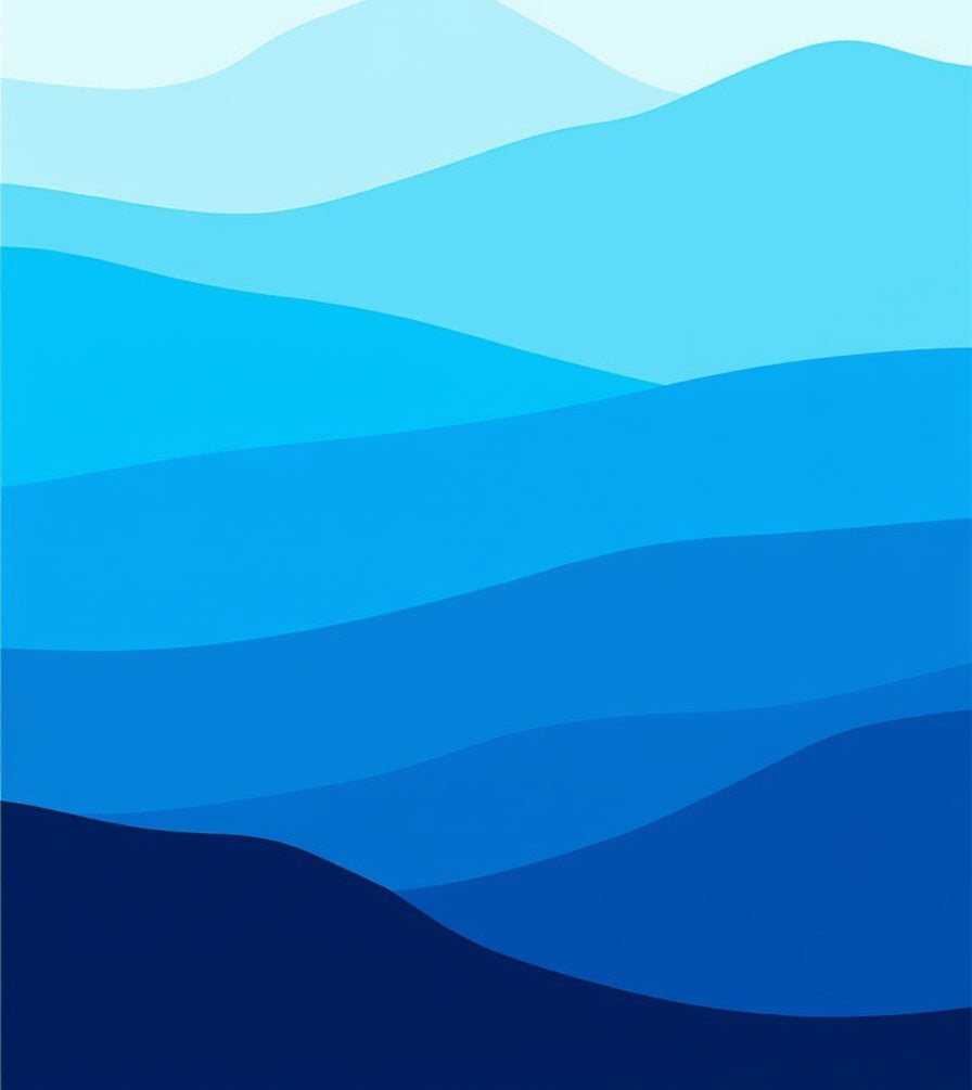 Abstract Blue Wavy Lines Design Rug