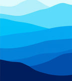 Abstract Blue Wavy Lines Design Rug