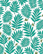 Tropical Green Leaf Pattern Rug