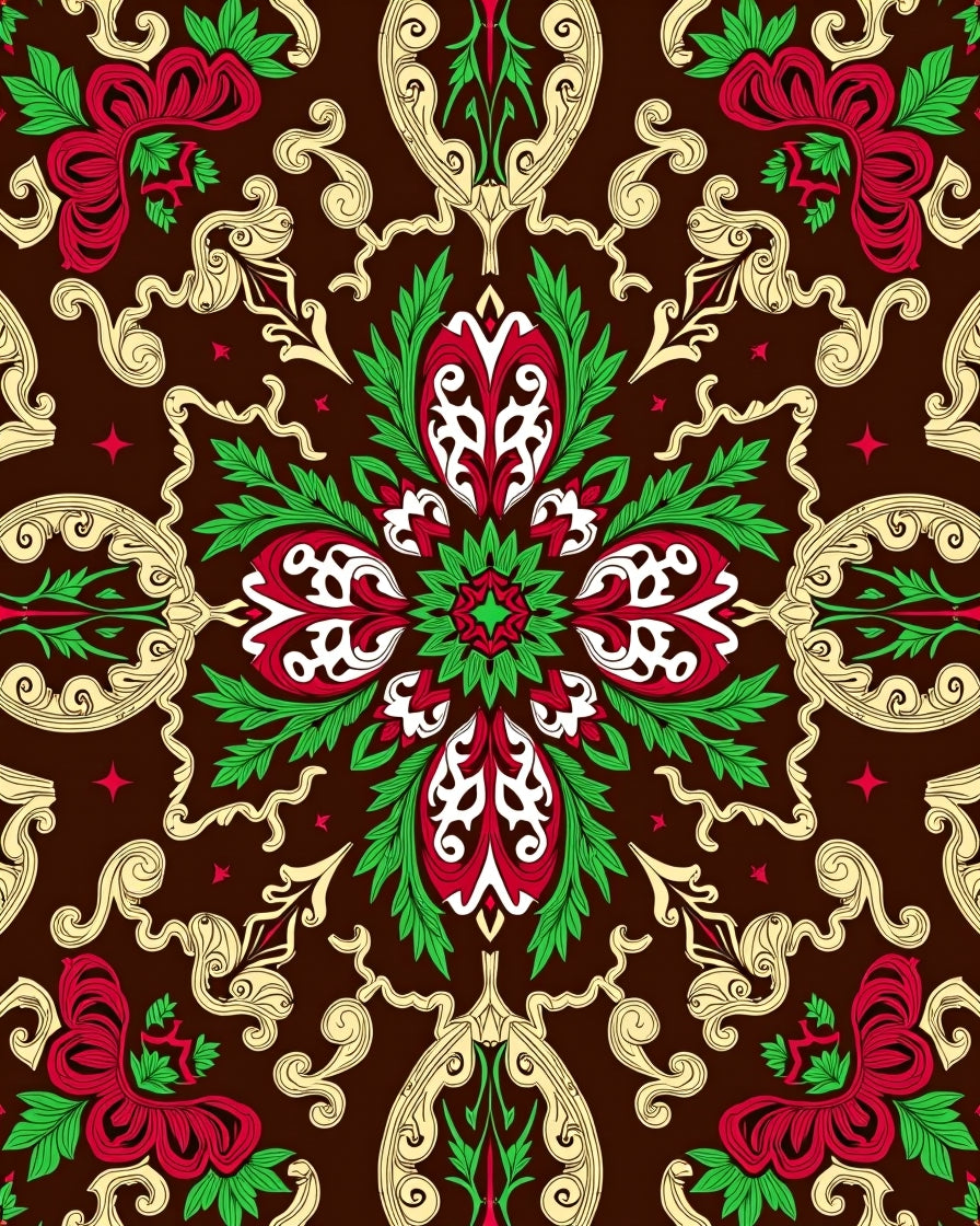 Ornate Floral Pattern Rug