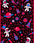 Cosmic Astronaut Rocket Planet Repeating Rug