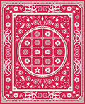 Red Floral And Geometric Pattern Rug