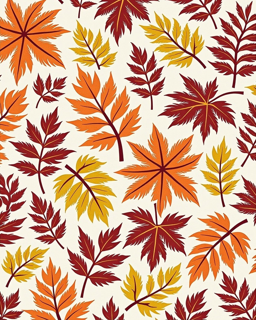 Autumn Leaves Patterned Design Rug