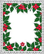Red Holly Berry Border Rug