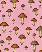 Whimsical Mushroom Pattern Design Rug