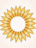 Golden Sunburst Petal Pattern Rug