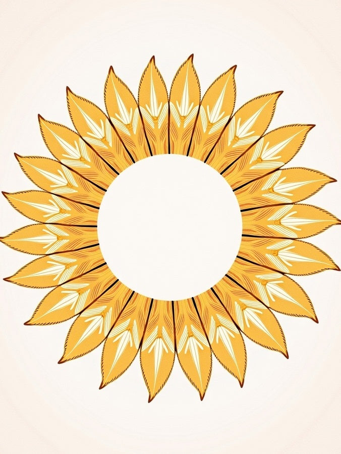 Golden Sunburst Petal Pattern Rug