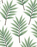 Green Fern Leaf Patterned Rug