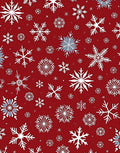 Red Snowflake Pattern Rug
