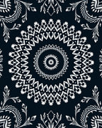White Floral Mandala Pattern Rug