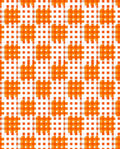 Bright Orange Plaid Grid Design Rug