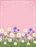 Floral Meadow Border Design Rug