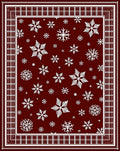 Winter Snowflakes Tartan Border Design Rug