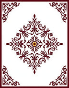 Ornate Floral Scrollwork Design Rug