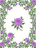 Floral Vine With Purple Roses Design Rug