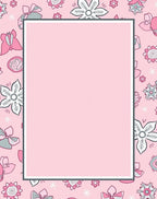 Sweet Pink Butterfly Floral Collage Rug