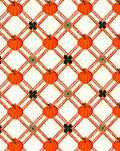 Orange Pumpkin Lattice Pattern Design Rug