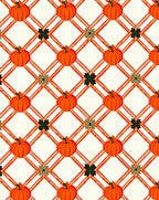 Orange Pumpkin Lattice Pattern Design Rug