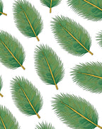 Green Palm Frond Pattern Rug