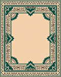 Elegant Teal Geometric Floral Ornament Rug