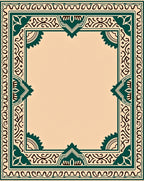 Elegant Teal Geometric Floral Ornament Rug