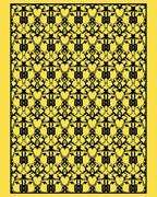 Intricate Black And Yellow Geometric Pattern Rug