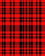 Bold Red Black Tartan Pattern Rug