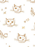 Whimsical Cat Astronaut Space Stars Pattern Rug