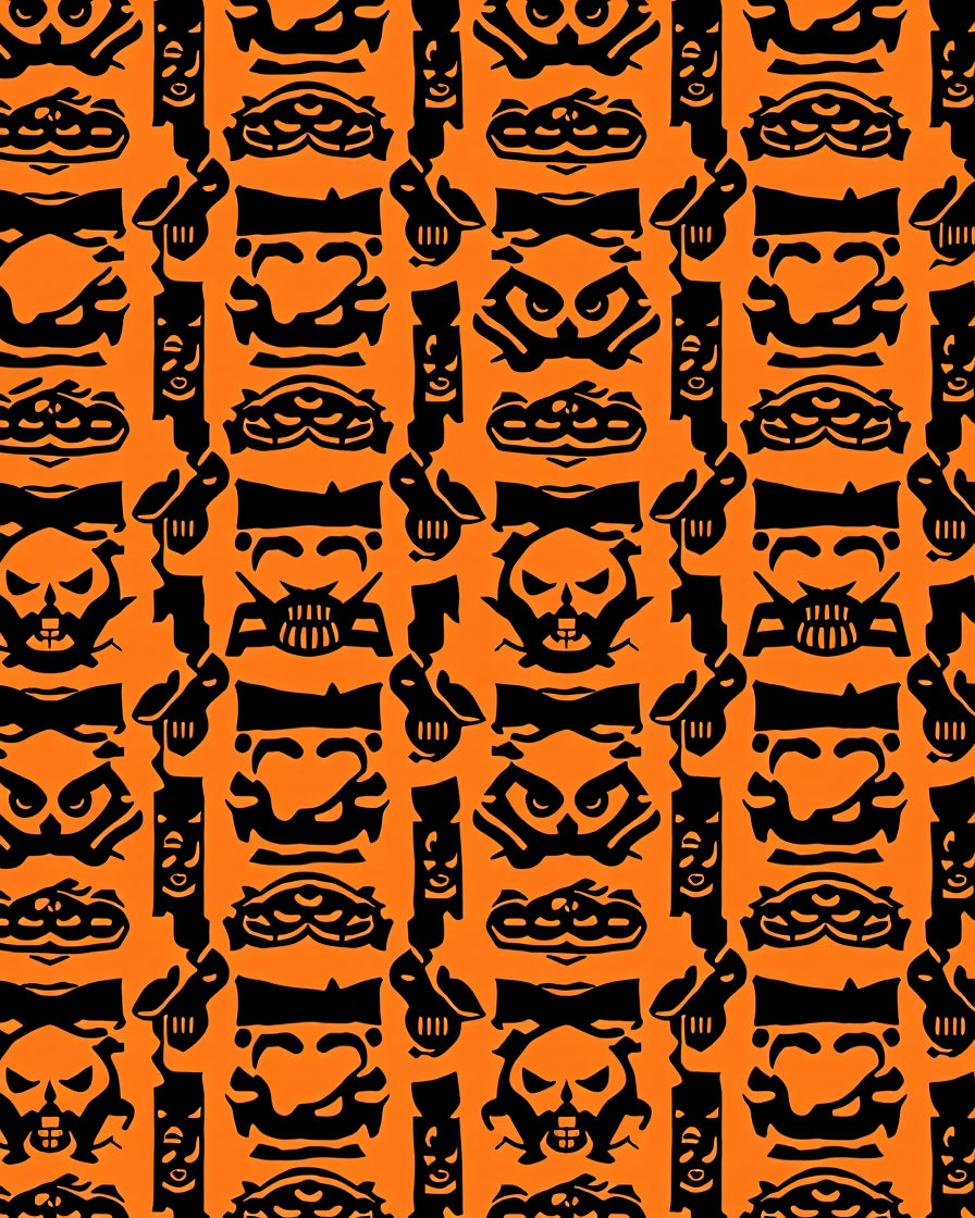 Halloween Skull Mask Pattern Rug
