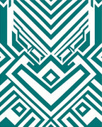 Teal Diamond Geometric Abstract Rug