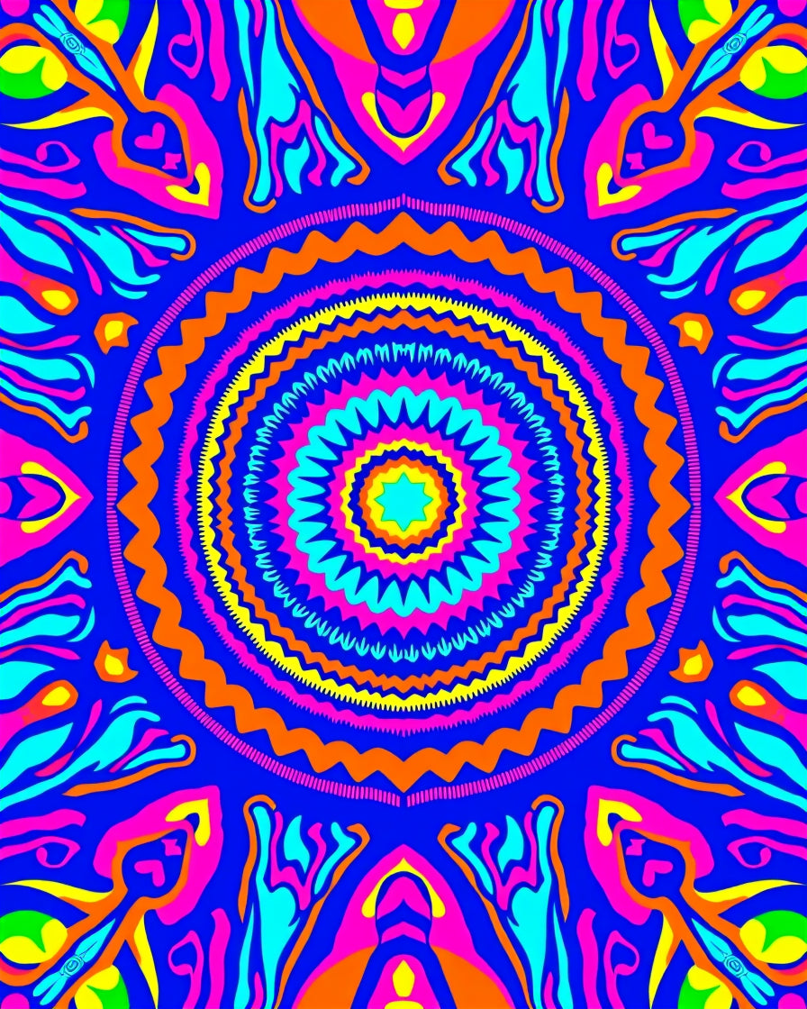 Vibrant Geometric Mandala Design Rug