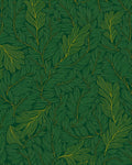 Emerald Leaf Pattern Lines Rug