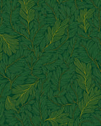 Emerald Leaf Pattern Lines Rug