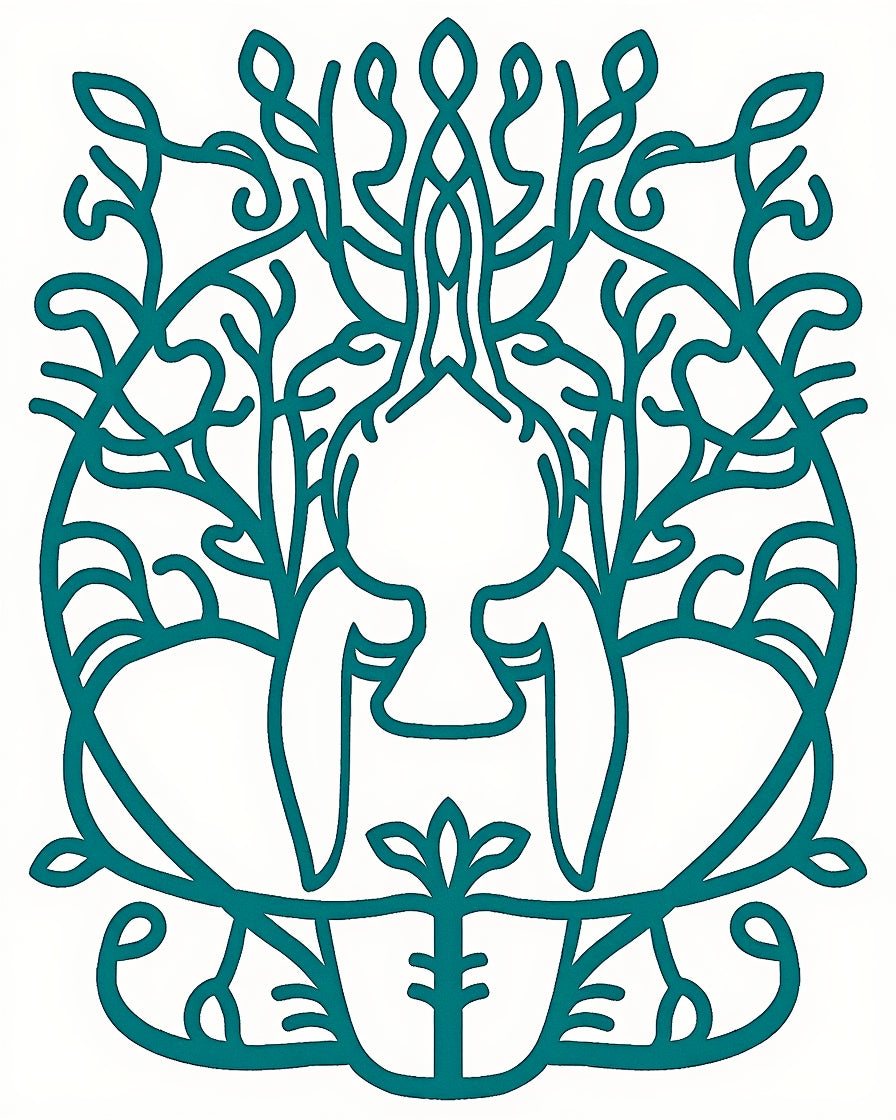Teal Elegant Nature Inspired Design Rug