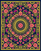 Vibrant Floral Mandala Pattern Rug