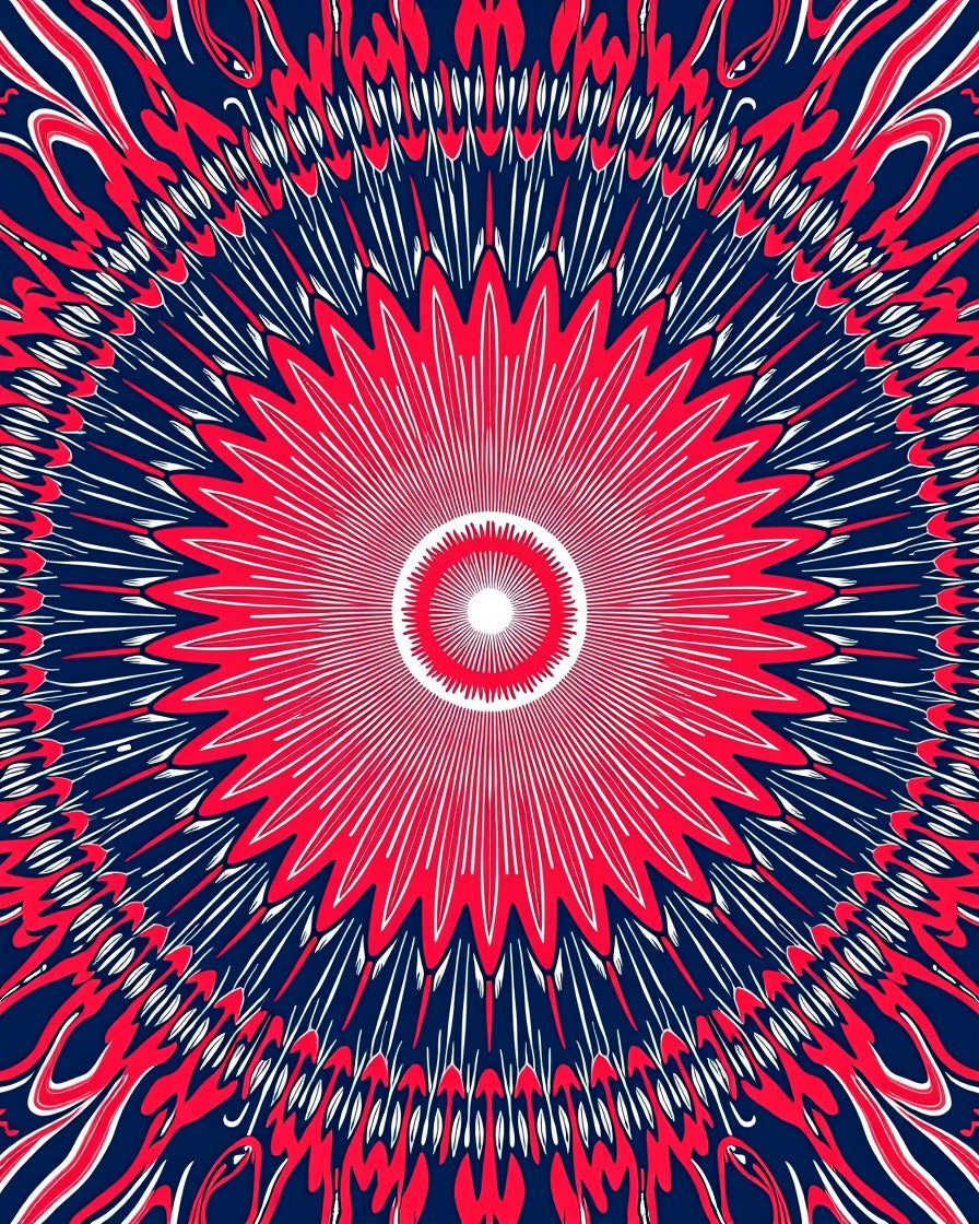 Radiating Starburst Geometric Design Rug