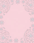 Pink Snowflake Swirl Border Elements Rug
