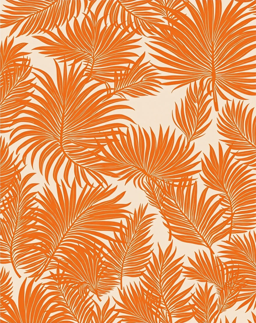 Vibrant Tropical Palm Leaf Pattern Rug