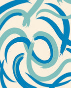 Oceanic Brushstroke Swirls Rug