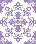 Ornate Purple Floral Damask Pattern Rug