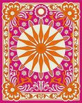 Radiant Fuchsia Sunburst Floral Rug