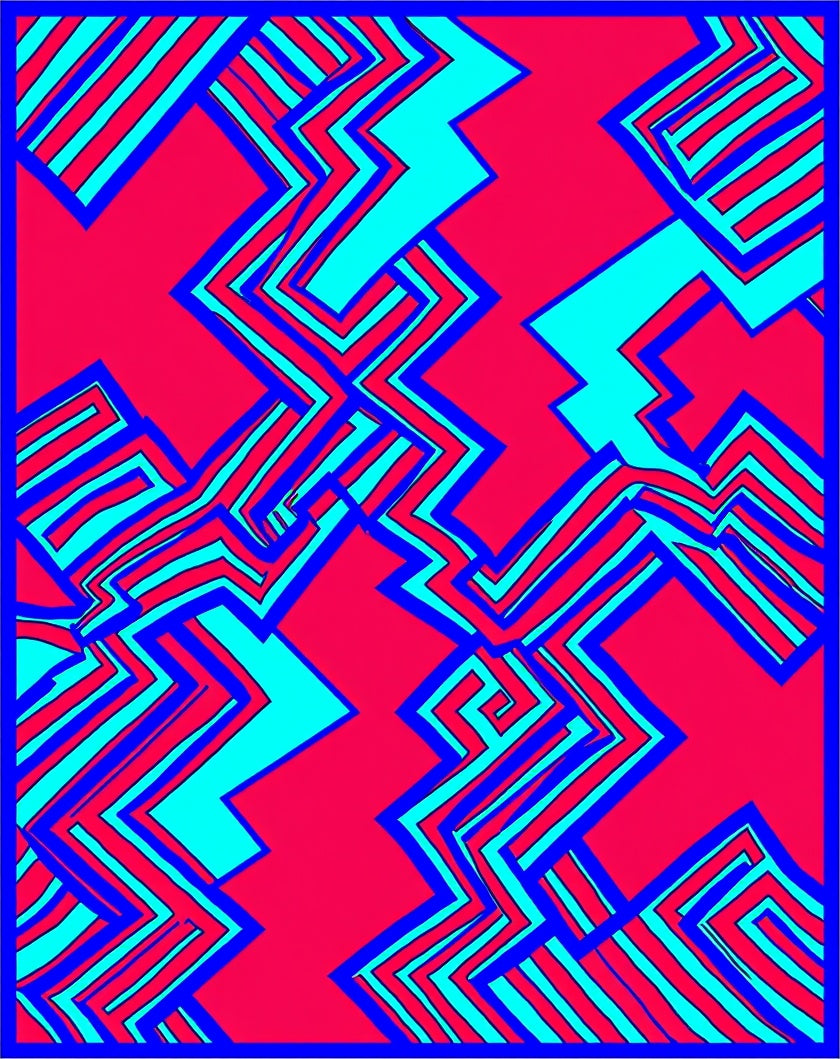 Bold Geometric Zigzag Pattern Rug