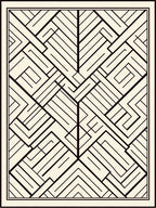 Modern Geometric Maze Pattern Rug