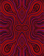 Abstract Red Purple Swirls Rug