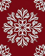 Symmetrical White Floral Mandala Pattern Rug